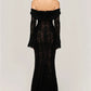 Oligai Winter Lace Long Sleeve Evening Party Dresses Women 2025 Black Sexy Elegant Maxi Dress Fashion Long Wedding Guest Dress