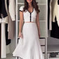 Tossy White Knit Sweater 2 Piece-Set Maxi Skirt For Women Ribbed Short Sleeve Cardigan Top And Long Skirt Sets Knitwear Outfits