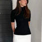 TARUXY Contrast Color Slim Mini Dress Female High Waist Splice Sexy Party Dress Half Turtleneck Women's Elegant 2024 Autumn New