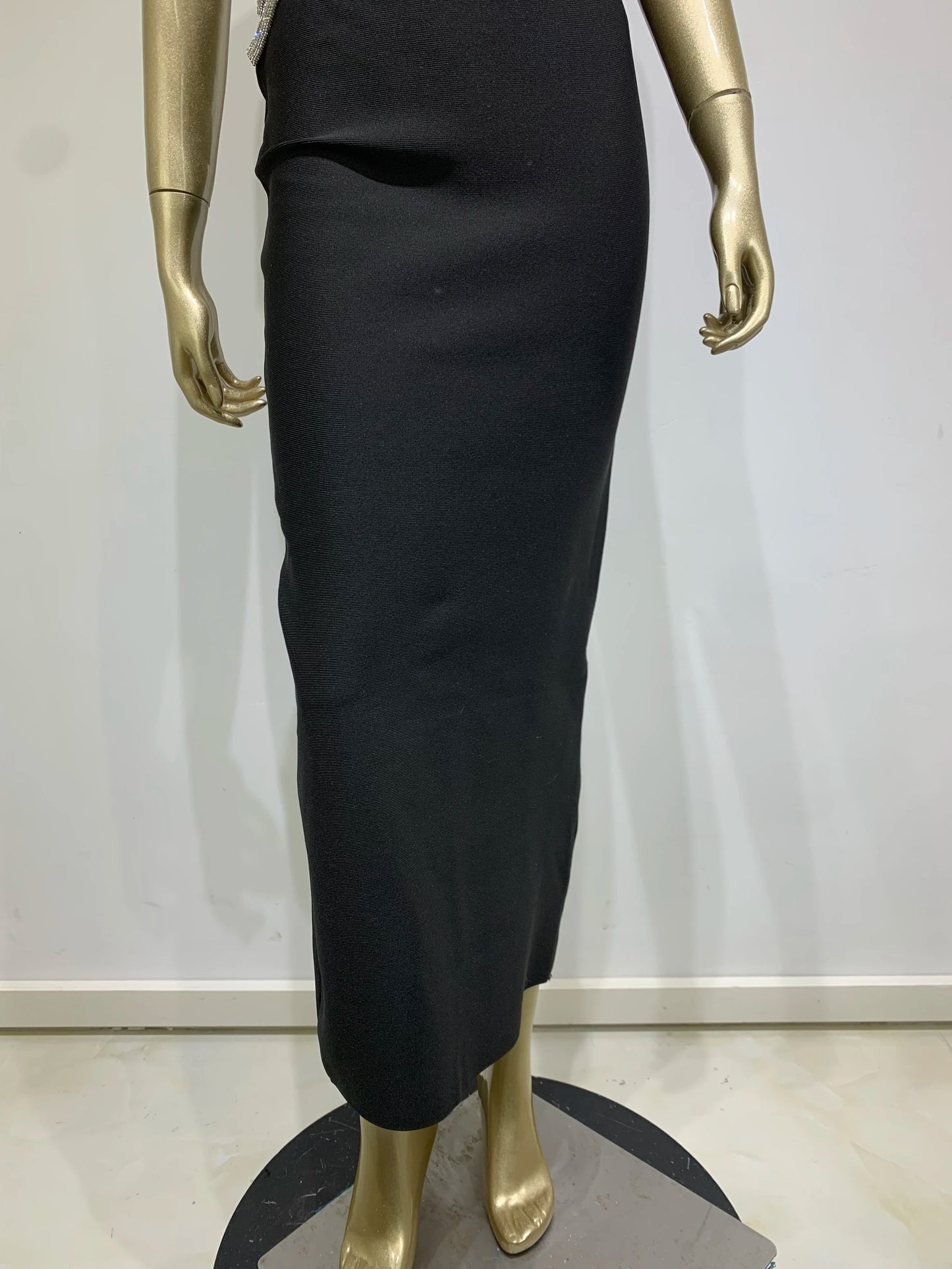New Women Celebrity Sexy Strapless Backless Diamonds Black Maxi Long Bodycon Bandage Dress 2024 Elegant Evening Club Party Dress