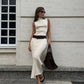 Tossy Sleeveless Knitwear Turtleneck Long Dress Female Slim Elegant Fashion Autumn 2023 Ribbed Knit Dress For Women Maxi Dress