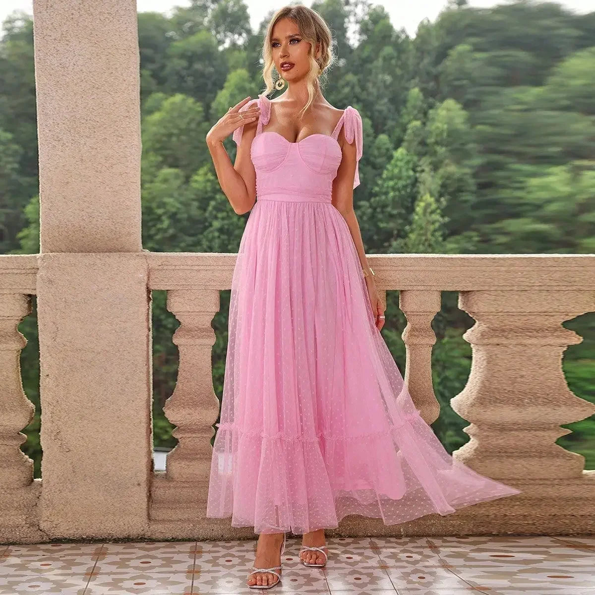 Elegant Classic Gown Women's Double Layer Mesh Lining Corset Skirt High End Fashion Fairy Kimono For Special Occasions