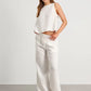Wolfeel Cotton Linen Vest  Wide Leg Long Pants Set Women's Pants Sleeveless Top Casual Suit 2025 Spring Summer New Pant Sets