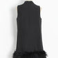 TWOTWINSTYLE Feather Fur Dress For Women O Neck Sleeveless Loose Tassel A Line Dresses Female Streetwear 2022 Summer Fashion New
