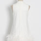 TWOTWINSTYLE Feather Fur Dress For Women O Neck Sleeveless Loose Tassel A Line Dresses Female Streetwear 2022 Summer Fashion New