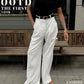 Light Luxury White Women Wide Leg Pants Spring and Autumn Temperament Versatile Commuting Leisure High Waist Straight Leg Pants