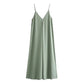 TRAF Slip Dress Women 2024 Summer Women's Loose Dresses Sleeveless Thin Straps Black Long Dresses Backless Beach Holiday Dresses