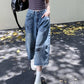 American Style Retro Street Women's Mid-Length Jeans Graffiti Design Loose Straight Cut Shorts Casual Fashionable Denim Shorts