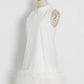 TWOTWINSTYLE Feather Fur Dress For Women O Neck Sleeveless Loose Tassel A Line Dresses Female Streetwear 2022 Summer Fashion New