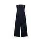 TRZA-Strapless Linen Jumpsuits for Women, Straight Neck, Back Zipper, Female Playsuits, Chic Fashion