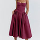 Women's French Style Long Dress with Solid/Floral/Checkered Multi Color Options Knee-Length Dress 2025 New Arrival