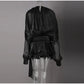 Luxury Elegant Mini Dress For Women V Collar Lace Up Blouse Dresses Long Sleeve Stacked Hem Vestido 2025 New Lady Women Clothing