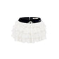 Deeptown Kawaii Sexy Ruffle White Mini Skirt Fairycore Cake Pleated Lace Up Short Skirts Coquette Casual Layered Patchwork Skirt