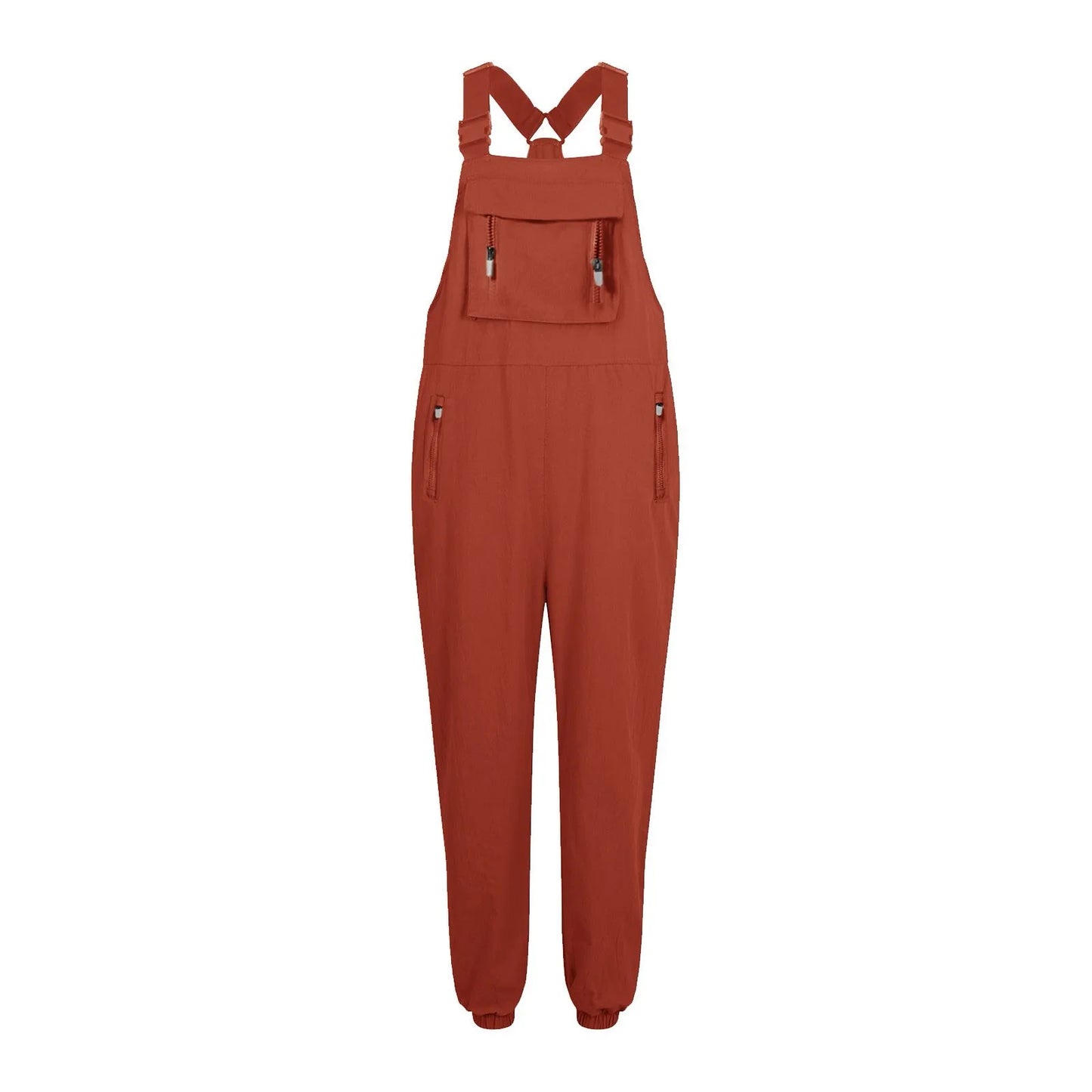 Women'S Jumpsuits Summer Fashion Casual Loose Wide Leg Jumpsuits Solid Color Insert Pockets Retro Button Strap Jumpsuits