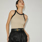 New In Tank Top for Women Collision Color Camisole Undershirt Retro French Wear Suit Inside Slim Short Tops Casual Tank Tees