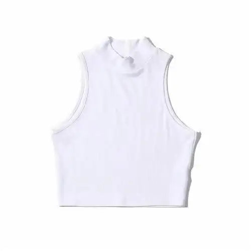 New Arrivals Yoga Fitness Camis Tanks Women Sexy Skinny Cropped Tank Tops Vintage Y2K Turtleneck Camisole Sports Tee Shirt Woman
