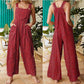 Summer New Women Casual Loose Flower Print Jumpsuits Women's Overalls Boho Sleeveless Square Collar Jumpsuits Rompers