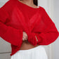 Original Fashion Hollow Out Knit Shirt Spring And Summer Women's Perspective Thin O-Neck Loose Elastic Long Sleeve Knit T-shirt