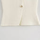Talenza Women 2 Piece Set V-Neck Sleeveless Button Knitted Vest Top+Elegant Splicing High Waist Zipper Long Skirts Holiday Suits