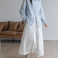 Elegant White A- Line Mini Skirt Women's Spring Summer New French Style Long Skirt Slimming Polyester Fiber Solid Color Skirt