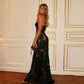 Mingmingxi Black Mesh Birthday Dress for Women 2024 One Shoulder Sexy Long Dress Slim Elegant Flower Wedding Guest Party Dresses