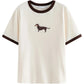 FSLE Women T shirt Korean Short Sleeve Tees Round Neck Women T-Shirts Animal Print Summer Oversized Female Loose Casual Tee