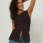 Slim Fit Knitted Vest Single Button Women's Style Cross-Border Clothing Crew Neck Tank Top Fashionable And Stylish