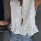 Women's Ruffled Lace Up Suit Blouse Long Skirt High Street Suit Solid Color Skirt 2 Piece High Street Suit 2024 New Suit