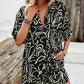 FTLZZ Summer Women Casual Floral Print Suit Single Breasted Shirt and Drawstring Wide Leg Shorts Lady Two Piece Sets