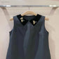 Fyion 2024 New Runway Design Summer Sleeveless Black Dress Women Beading Sexy Ladies Hot Sale Party Knee-Length Vestidos