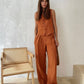 Cotton Linen Blend Vest Wide Leg Pants Suit Spring and Summer Women's Casual Fashion Sleeveless Vest Pleated Low Waist Pants Set