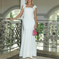 Fashionable Square Collar Butterfly Knot Shoulder Strap Slim Fit Long Dress Cross-Border Women's Spring New Arrival Gown