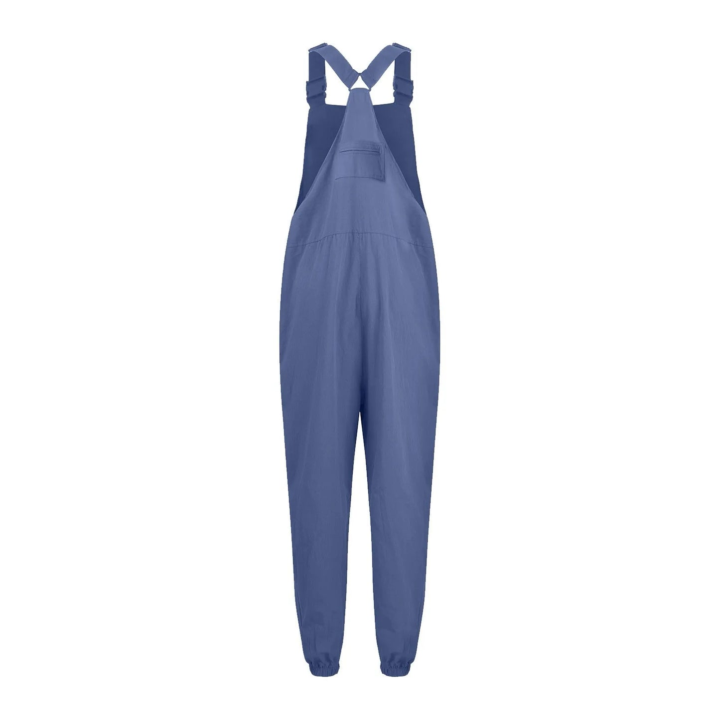Women'S Jumpsuits Summer Fashion Casual Loose Wide Leg Jumpsuits Solid Color Insert Pockets Retro Button Strap Jumpsuits
