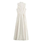 TRAF Zipper Long Dress Woman Pleated Sleeveless Bodycon Dress Summer Elegant Party Dresses For Women 2024 New Midi Dresses