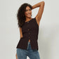 Slim Fit Knitted Vest Single Button Women's Style Cross-Border Clothing Crew Neck Tank Top Fashionable And Stylish