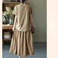 Max LuLu Japan Style Summer Streetwear Fashion Women Khaki A-Line Skirts Ladies Elastic Casual Long Skirt Girls Vintage Clothes