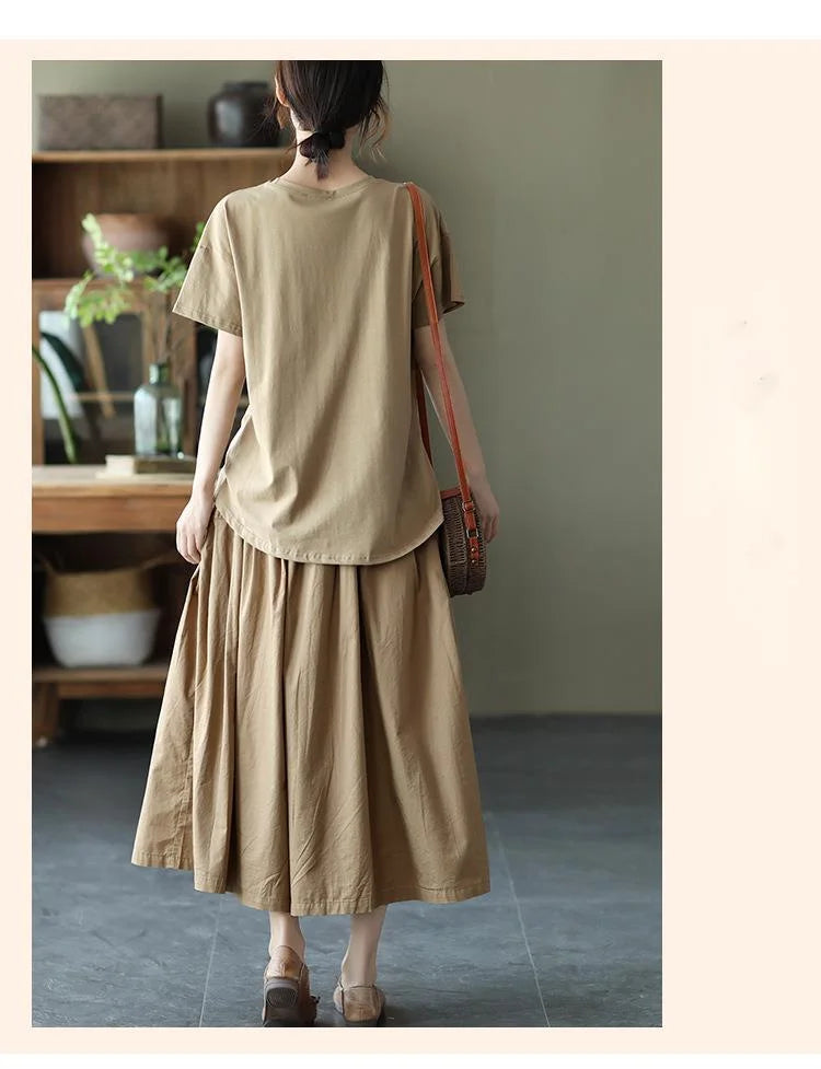 Max LuLu Japan Style Summer Streetwear Fashion Women Khaki A-Line Skirts Ladies Elastic Casual Long Skirt Girls Vintage Clothes