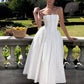 Corset Detail Spaghetti Strap Knotted Long Dress Women Frenchy Flowy Dress White Women Dress Dress Summer Beach Female