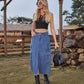 American Style Elastic Waist Denim Workwear Casual Long Dress Skirt New Arrival Women's Clothing European And American Crossbody