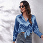 Satin Blouse Shirt Silk Tops Elegant Long Sleeve Loose Womens Blouses Camisas De Mujer Spring Autumn Streetwear Women Clothes