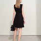 Amii Minimalism 2024 Summer New Sleeveless Small Black Dress Short Slim Half-high Neck Fashion Female Dresses for Women 12452052