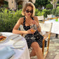 Tuularose Knit Backless Short Dress Women's High Waist Sleeveless Polka Dot Neck Dress Elegant Vintage Party Evening Dress 2025