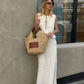 Women's Ruffled Lace Up Suit Blouse Long Skirt High Street Suit Solid Color Skirt 2 Piece High Street Suit 2024 New Suit