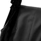 TRZA-Women's Contrast Velvet Bow Mini Dress, Straight Neck, Back Zipper, Female Dresses, Sexy Fashion