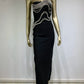 New Women Celebrity Sexy Strapless Backless Diamonds Black Maxi Long Bodycon Bandage Dress 2024 Elegant Evening Club Party Dress