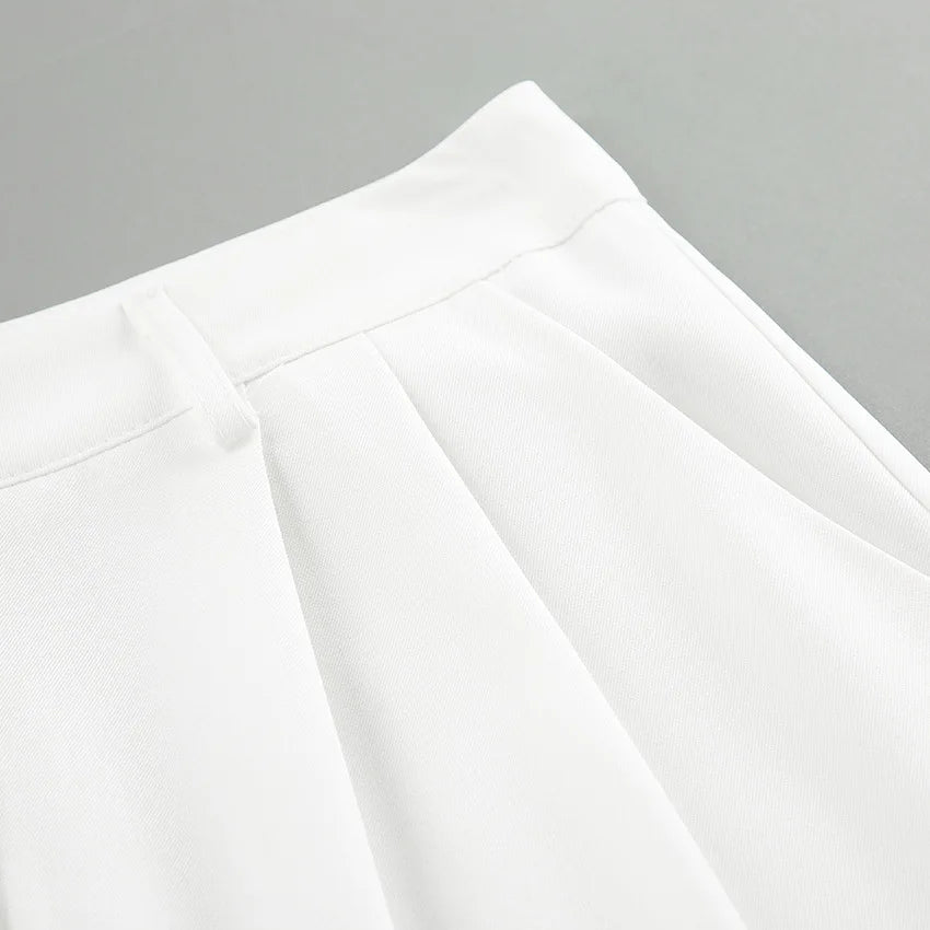 Light Luxury White Women Wide Leg Pants Spring and Autumn Temperament Versatile Commuting Leisure High Waist Straight Leg Pants