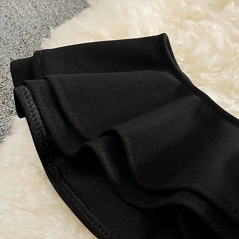 Women Black White Ruffled One Shoulder Sleeveless Mini Dress Strapless Mesh Patchwork High Waist A-line Party Dress Vestidos