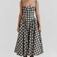 Women's French Style Long Dress with Solid/Floral/Checkered Multi Color Options Knee-Length Dress 2025 New Arrival