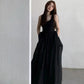 Black Strapless Long Dress Women Fashion Slim Sleeveless O-Neck High Waist Dresses Female 2025 Spring Summer new  Party Vestidos