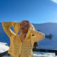 Trendix Summer Knit Long Sleeve Cardigan For Women V Neck Solid Bodycon Hollow Out Short Tops Party Club Slim Vacation Top Femme